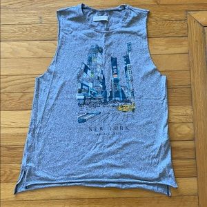 Gray Graphic Muscle Tee